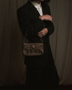 "Salvatore Ferragamo" 2000’s gathered metallic leather ball-link shoulder bag