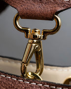 "ADMJ" Leather &amp; canvas combination 2way shoulder bag