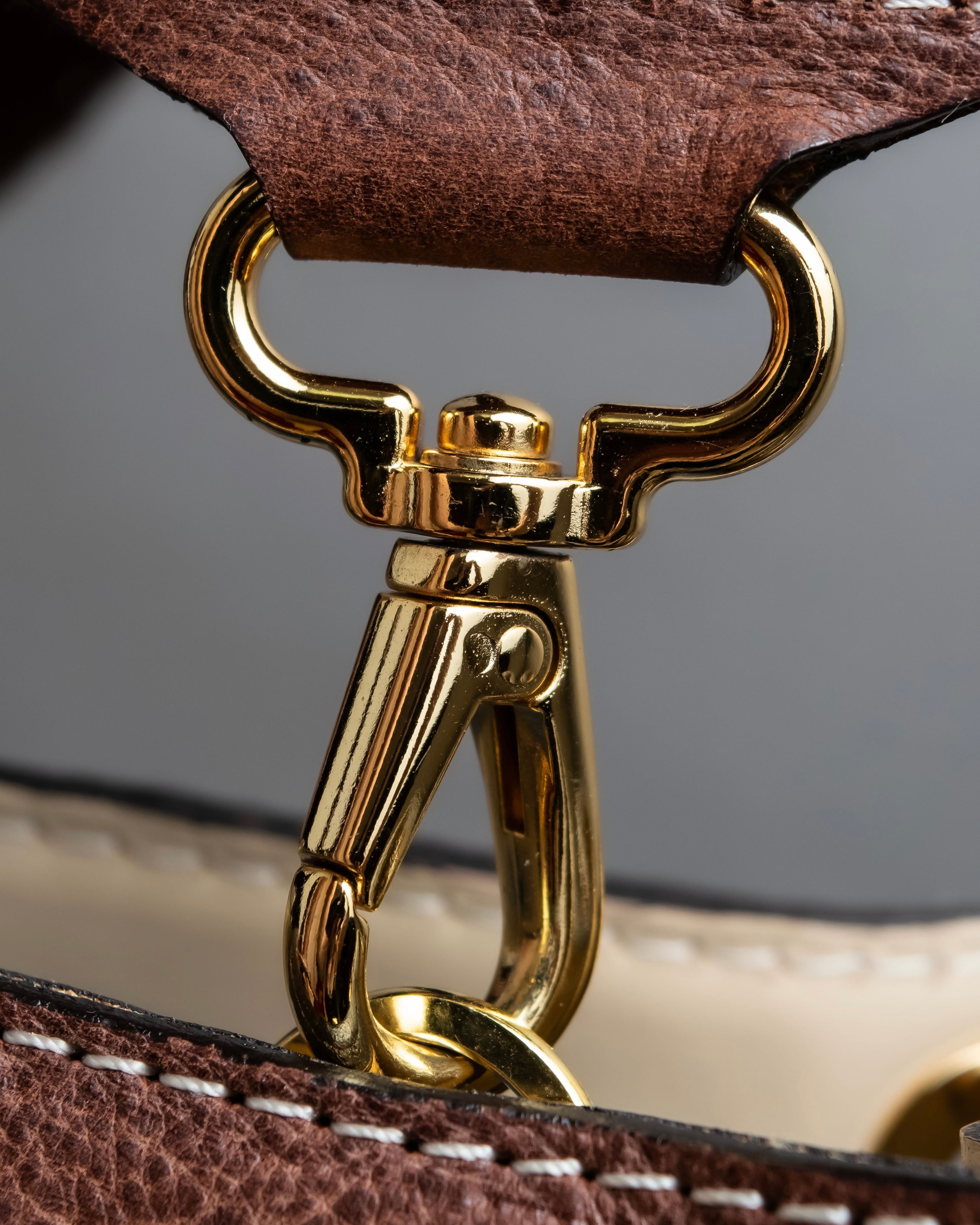 "ADMJ" Leather &amp; canvas combination 2way shoulder bag