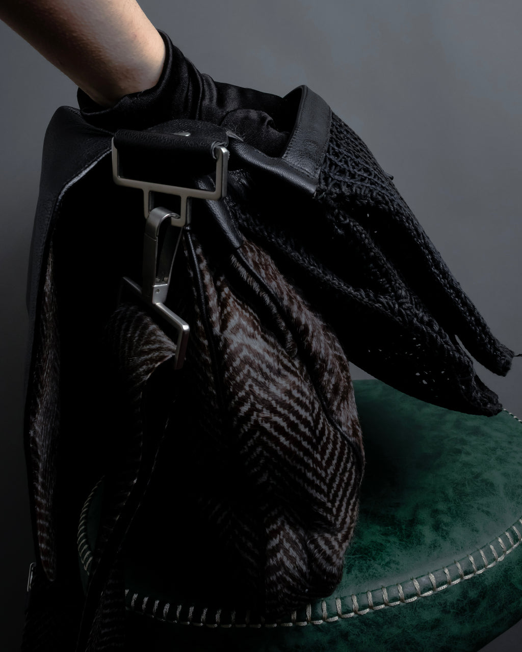 "JIL SANDER" Large flap design Harako leather shoulder bag