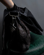 "JIL SANDER" Large flap design Harako leather shoulder bag