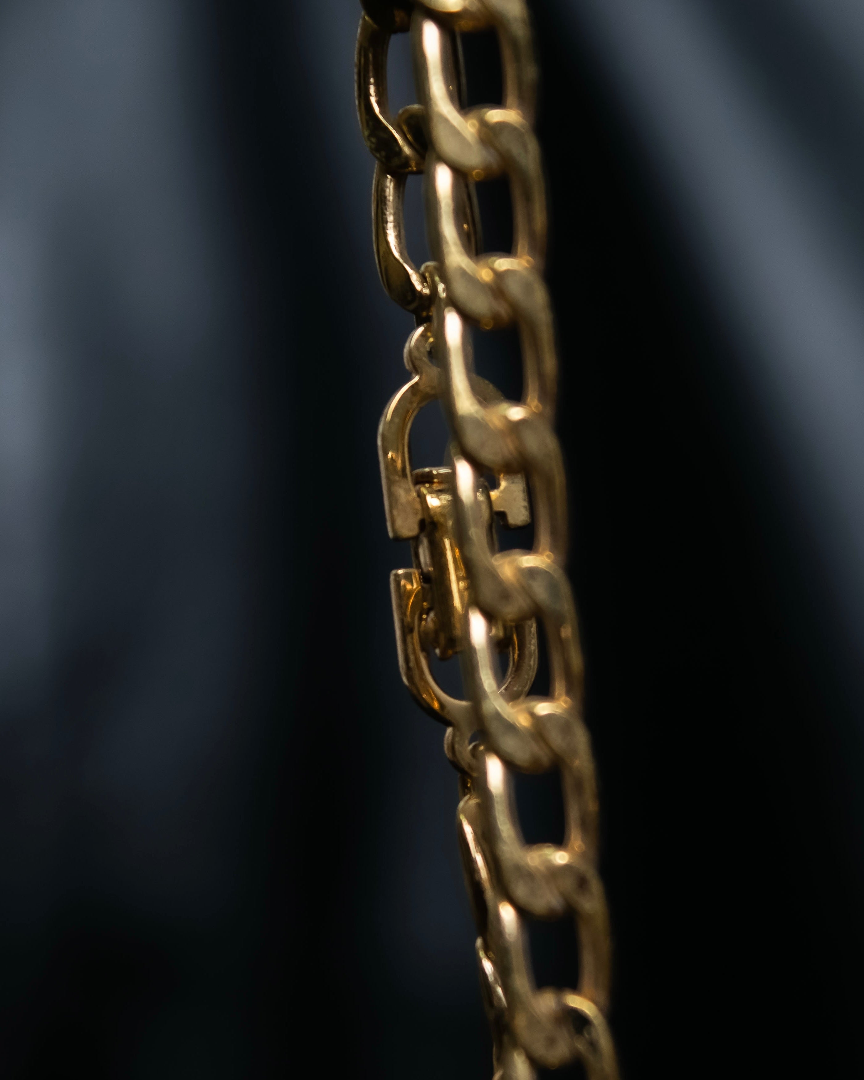 “Christian Dior” green & clear crystal designed gold chain bracelet