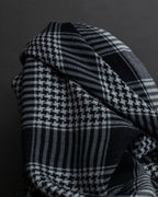 "Vintage houndstooth combination pattern large stole"