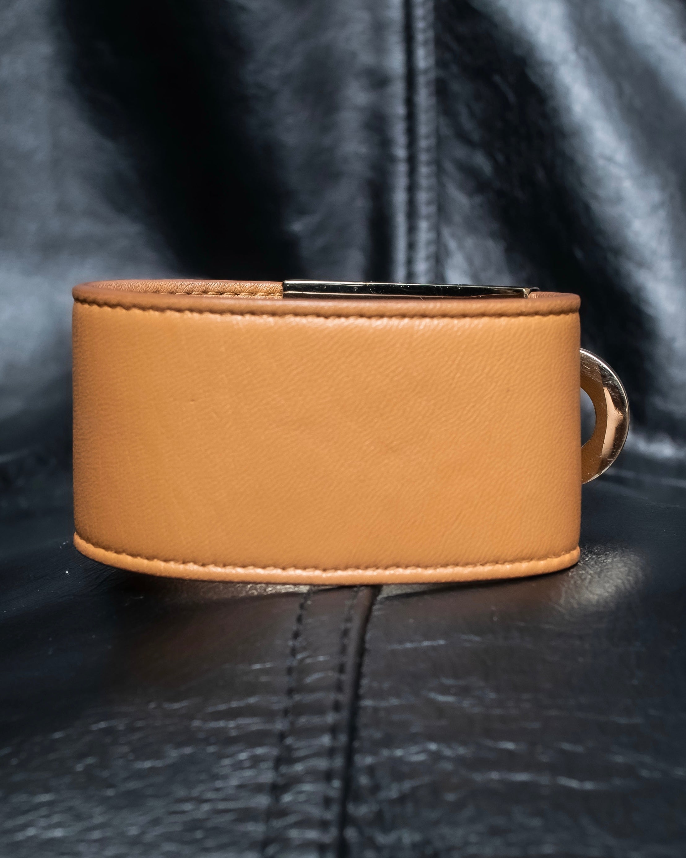 "Ferragamo" Gancini motif leather bangle