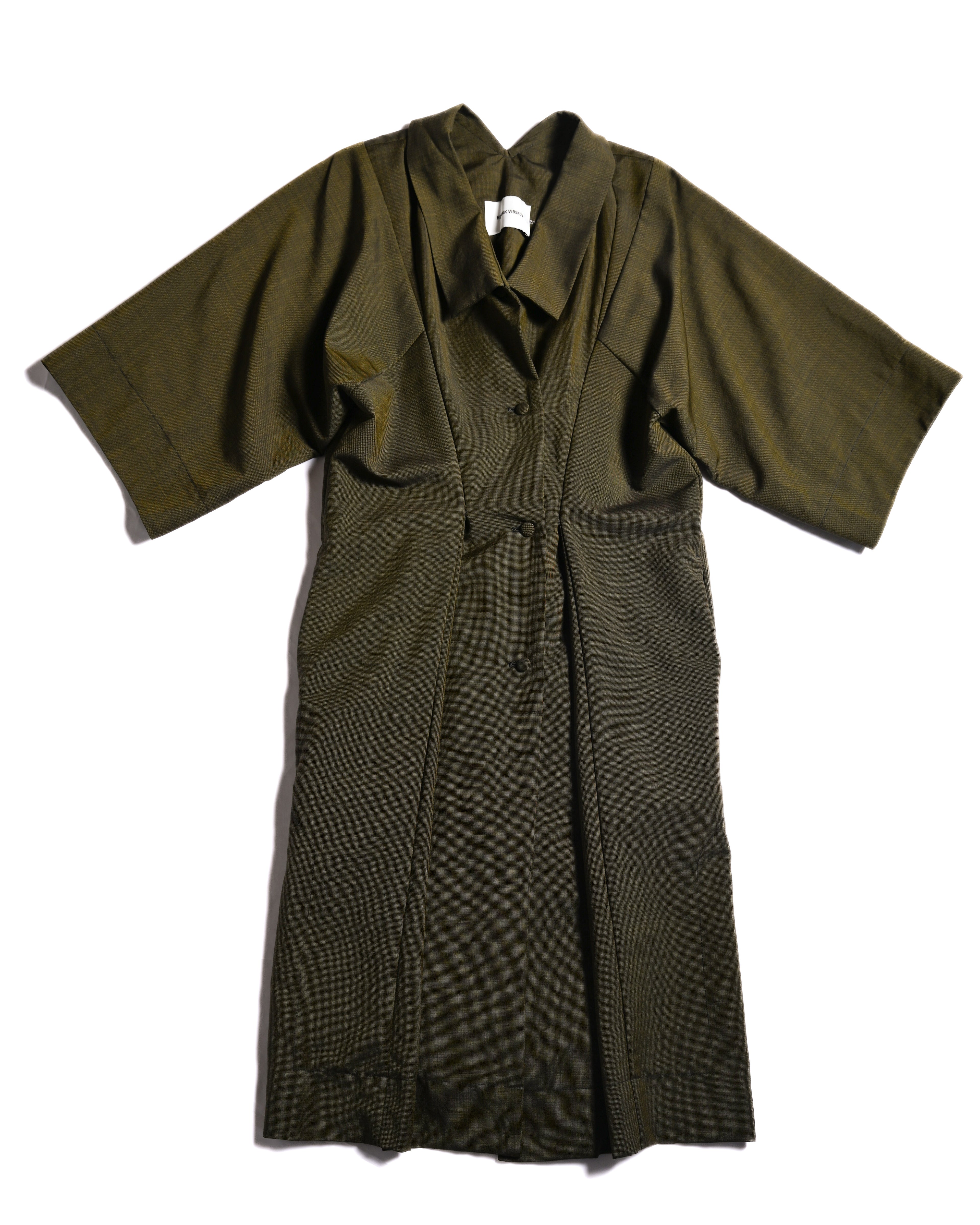 Henrik Vibskov/ Big Collar Short Sleeves Designed Shaped One Piece Khaki