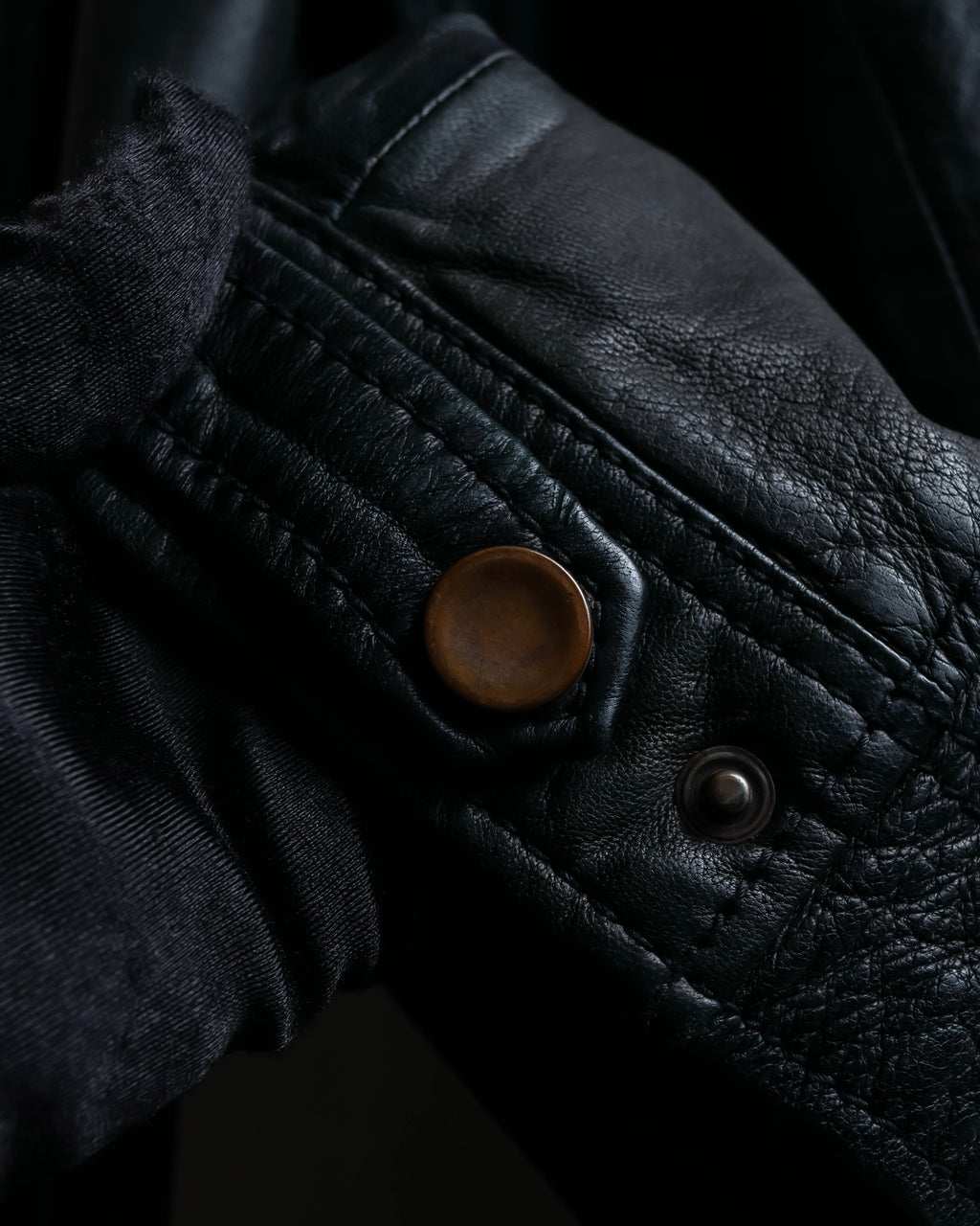 "DIESEL" Oversized stand collar lamb leather jacket