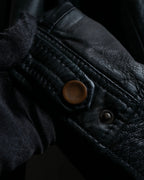 "DIESEL" Oversized stand collar lamb leather jacket