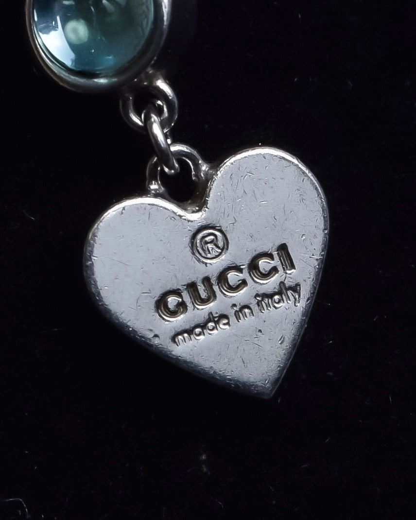 "GUCCI" Heart motif silver necklace
