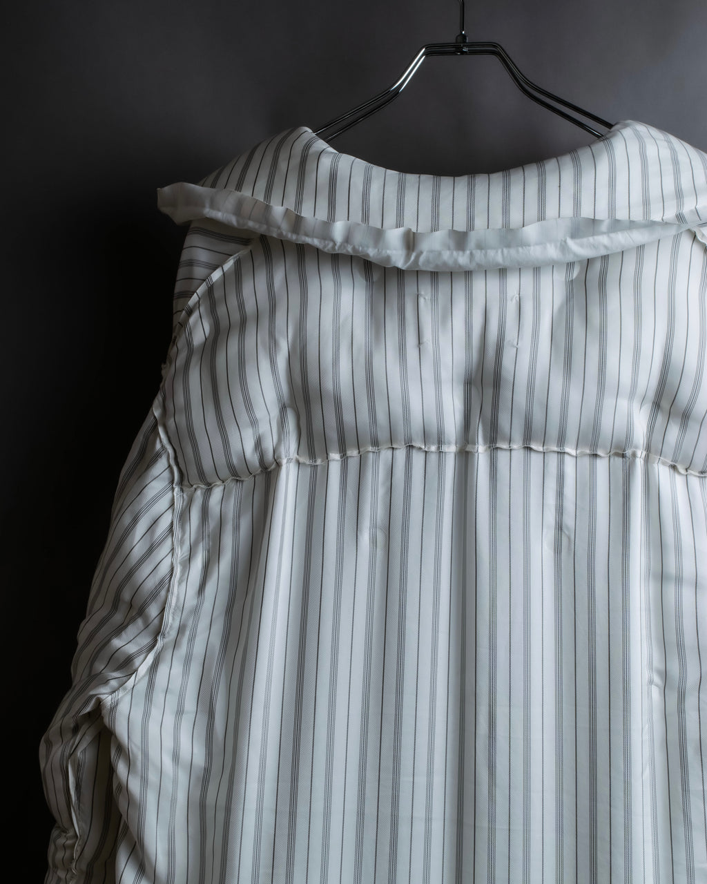 "MAISON MARGIELA" Multi-stripe pattern quilted padded oversized tailored coat