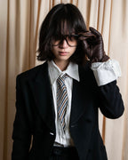 "Christian Dior" Pintuck design wide spread collar dress shirt