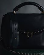 Salvatore Ferragamo Studded Gancini Top Handle Bag