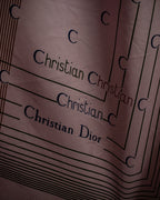 "Christian Dior" Typography logo geometric motif silk scarf