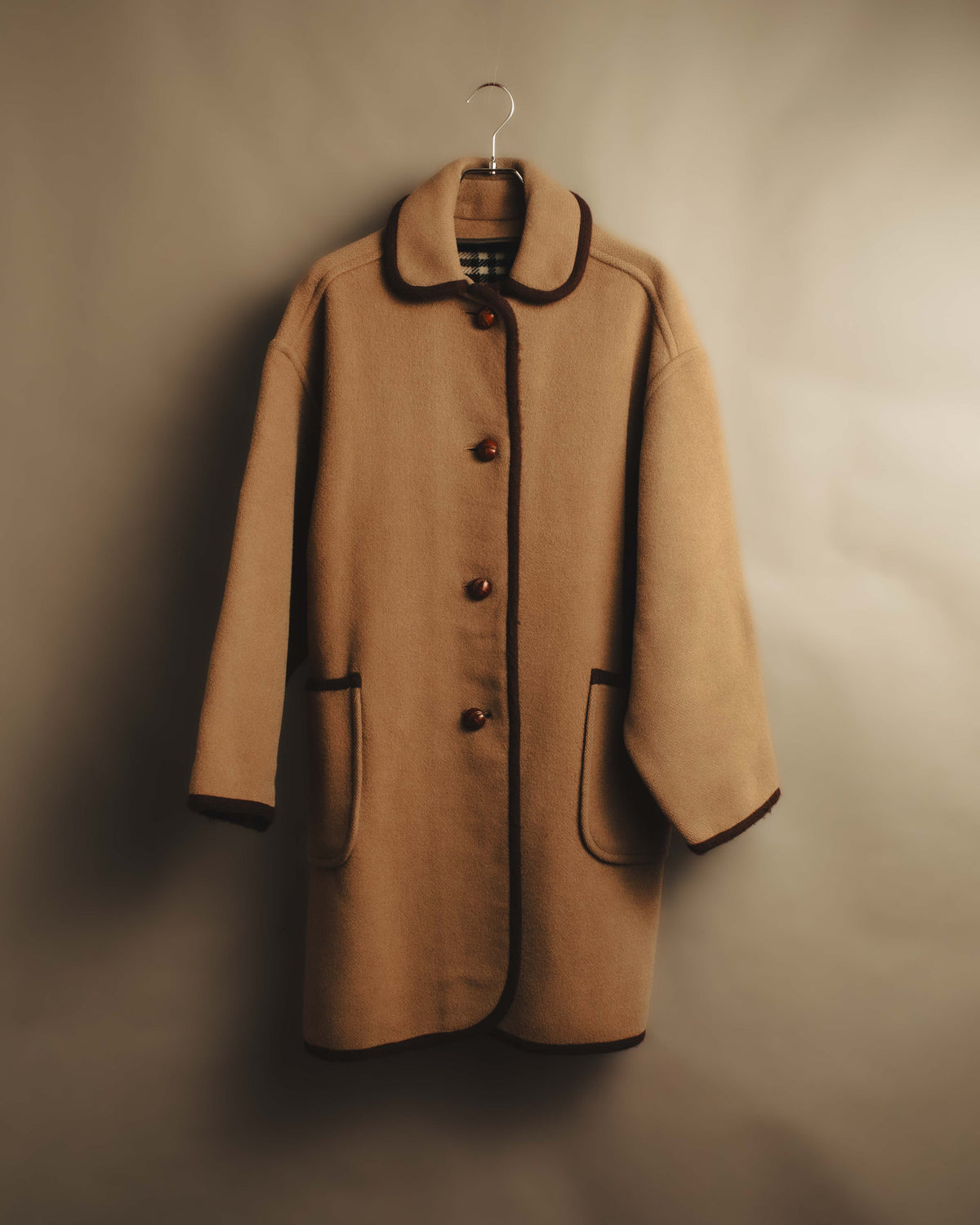 "Burberrys" 80's-90's Classic piped wool coat