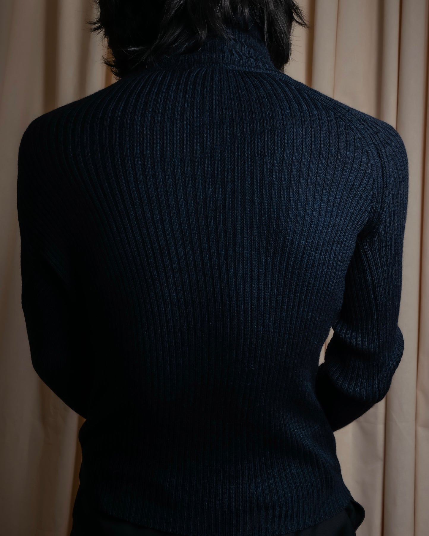 "GUCCI" Ribbed turtleneck fleece wool knit