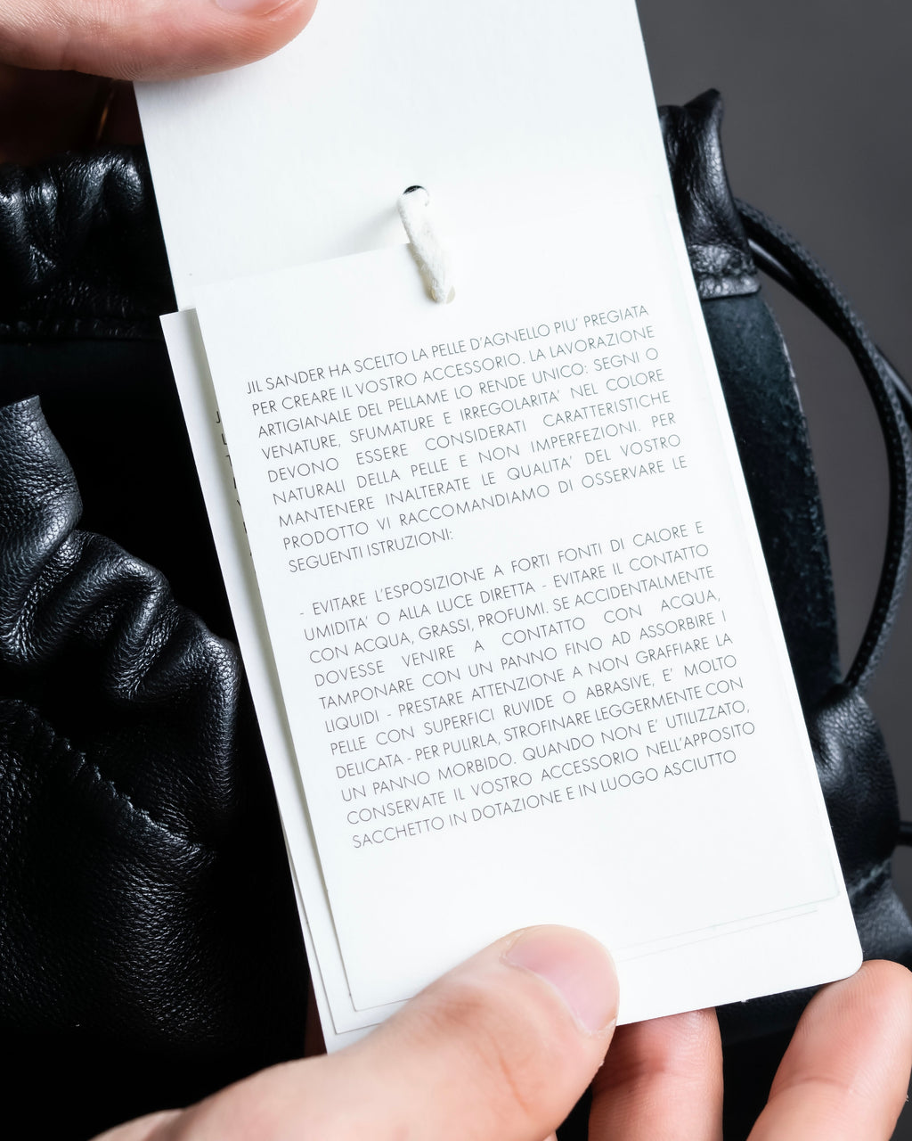 “JIL SANDER” Fringe detail flat drawstring shoulder bag