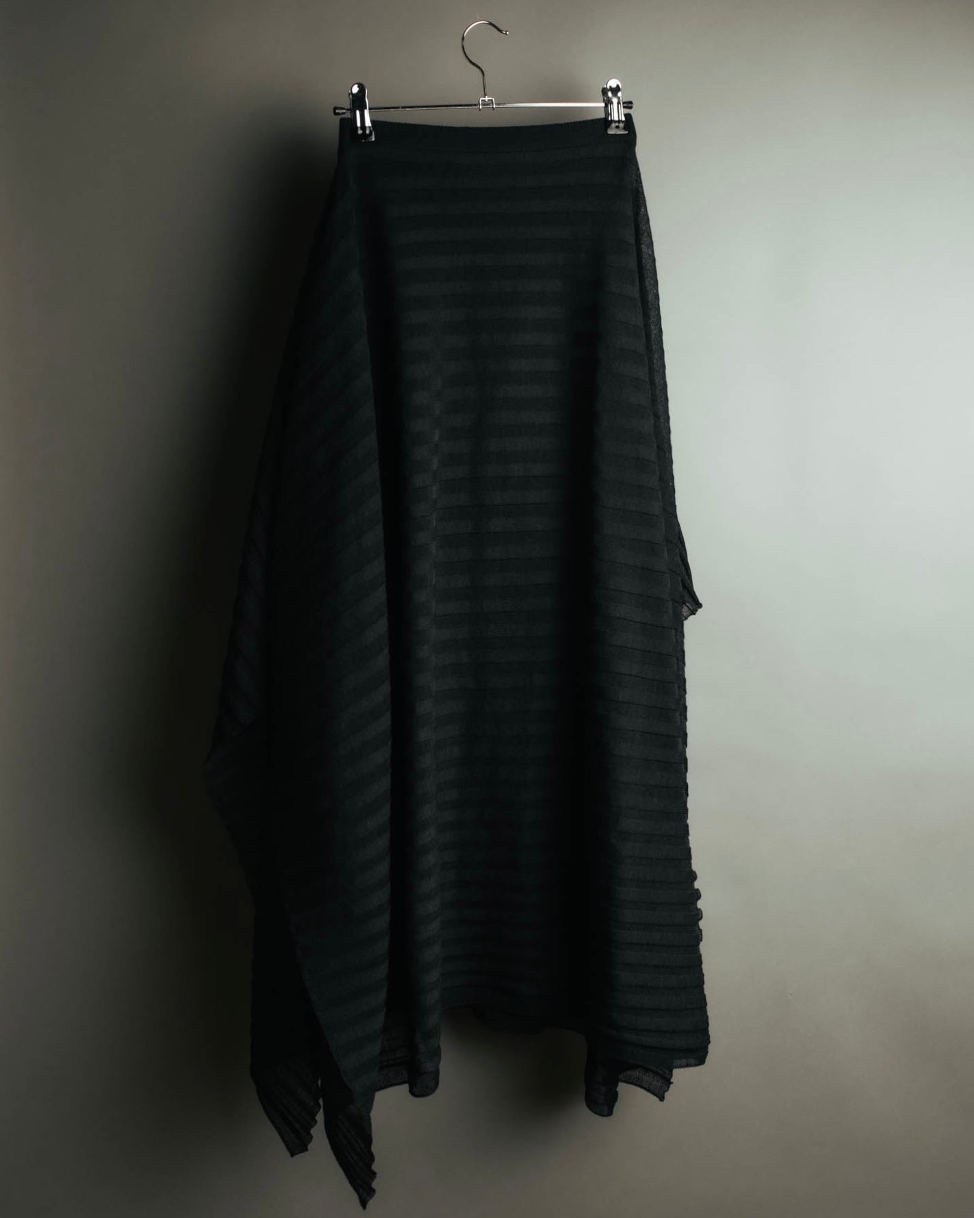 -SPECIAL- “Christian Dior“ 00’s-10’s Sheer ribbed asymmetric long skirt