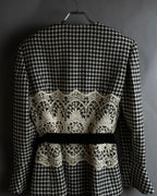 "Valentino Garavani" Houndstooth pattern lace velvet design set up