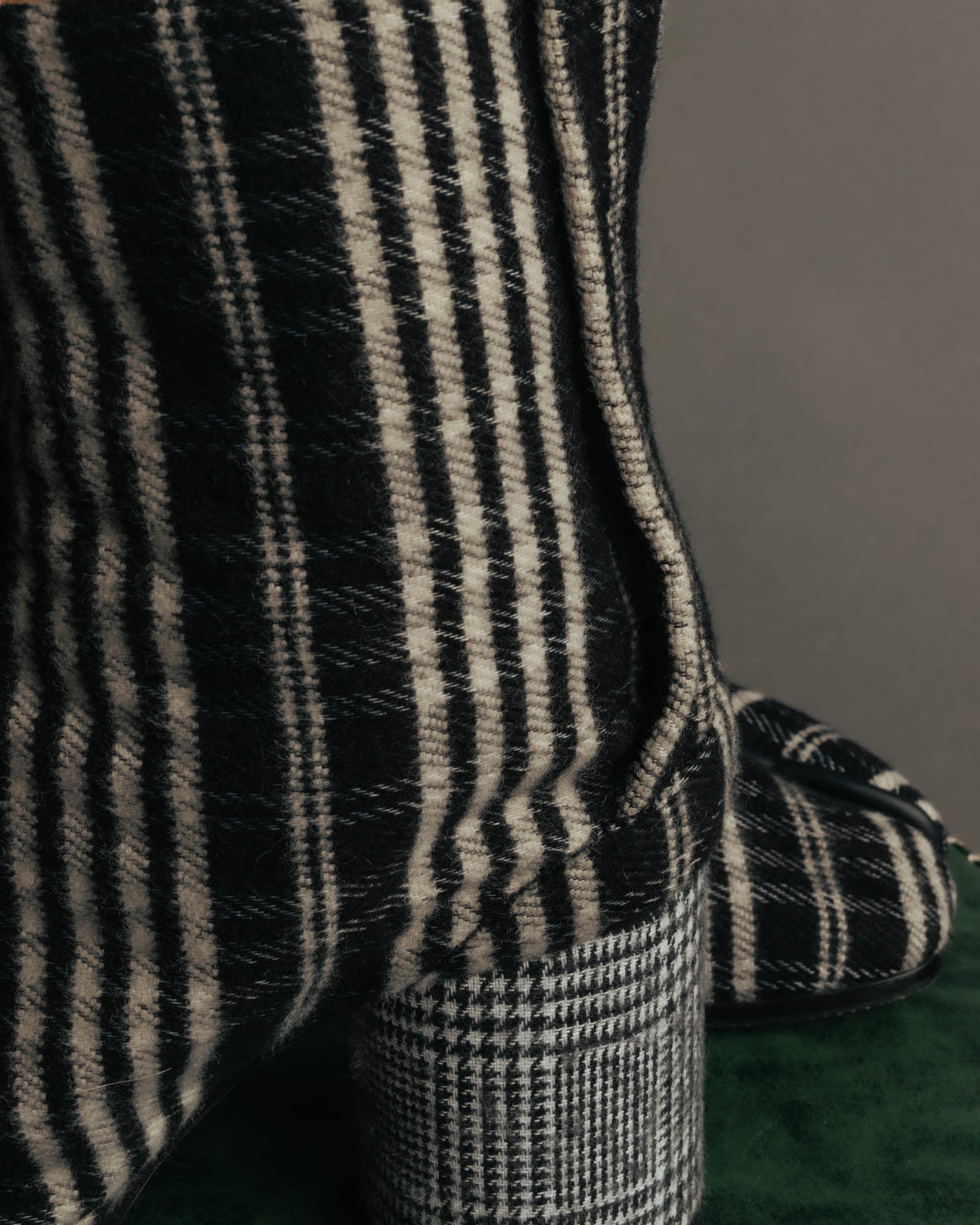 -SPECIAL- "Maison Margiela"2015's Tabi striped fabric ankle boots