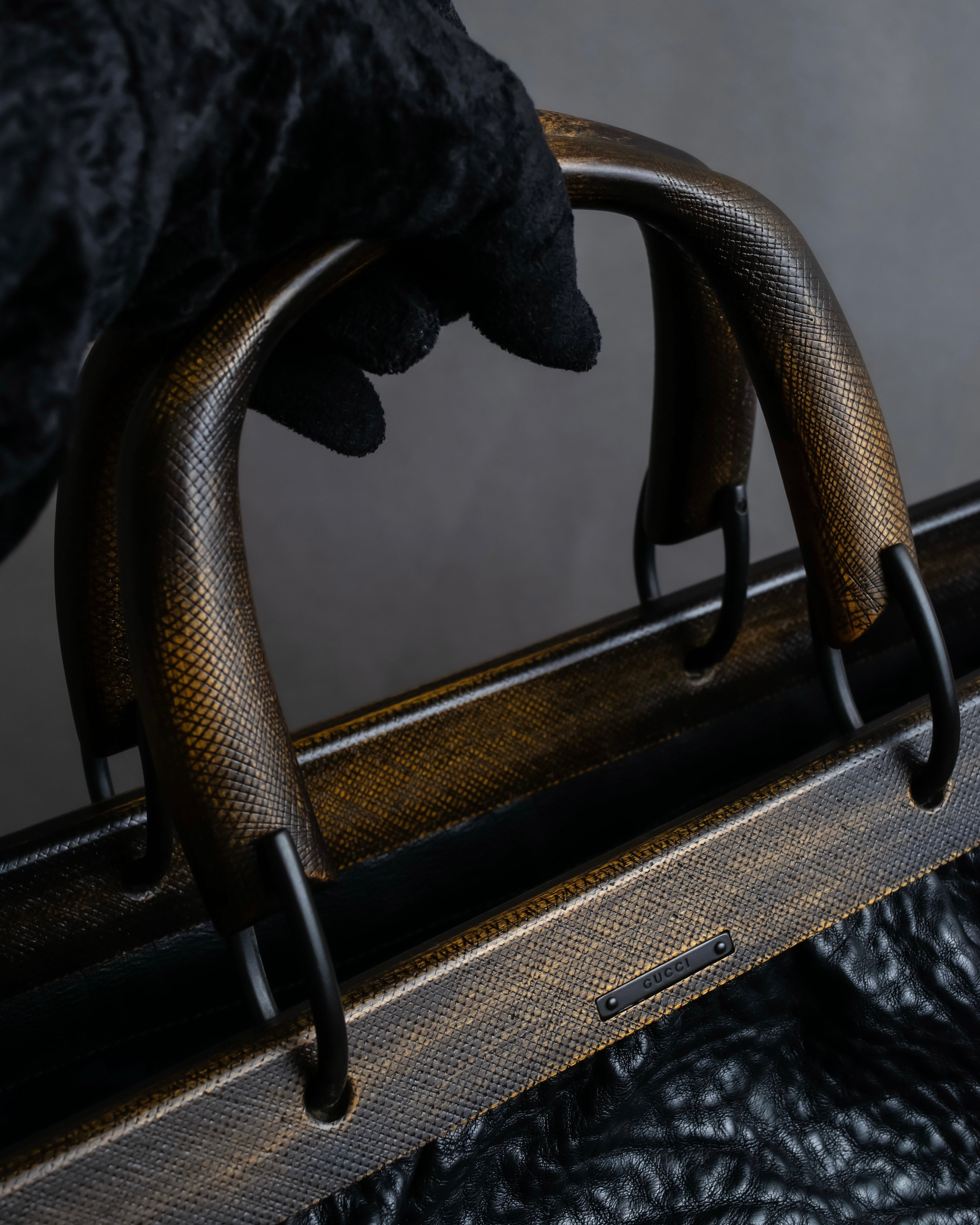 "GUCCI" Bamboo essence horizontal leather handbag