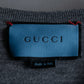 "GUCCI" Embroidered design V neck high gauge knit