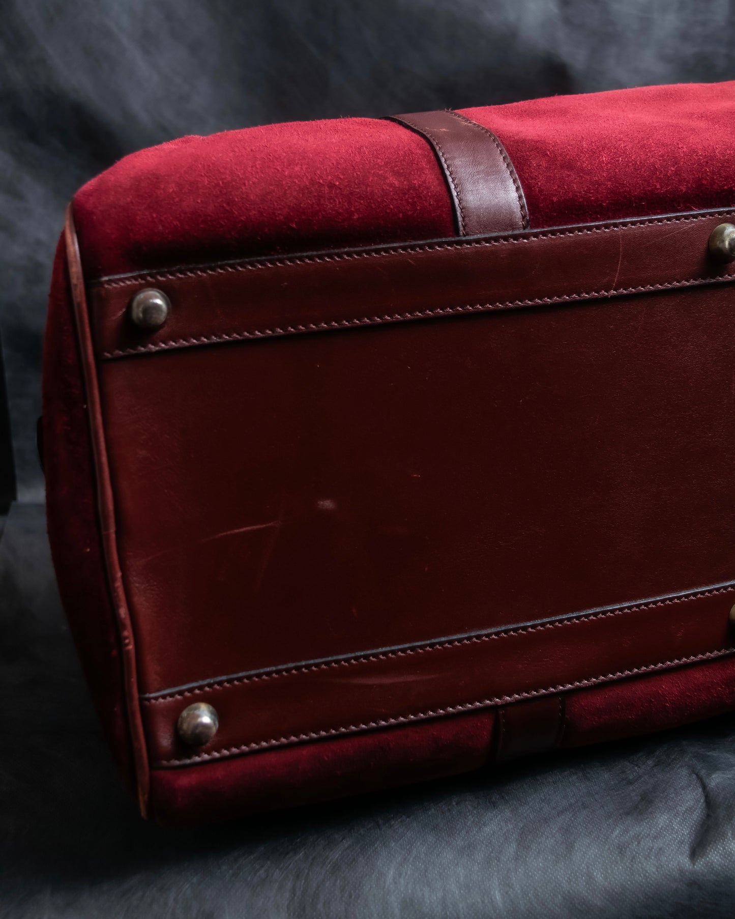 "Cartier" Beautiful red color velour boston bag