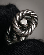 “HERMES” 1970–80s Double knot silver cufflinks