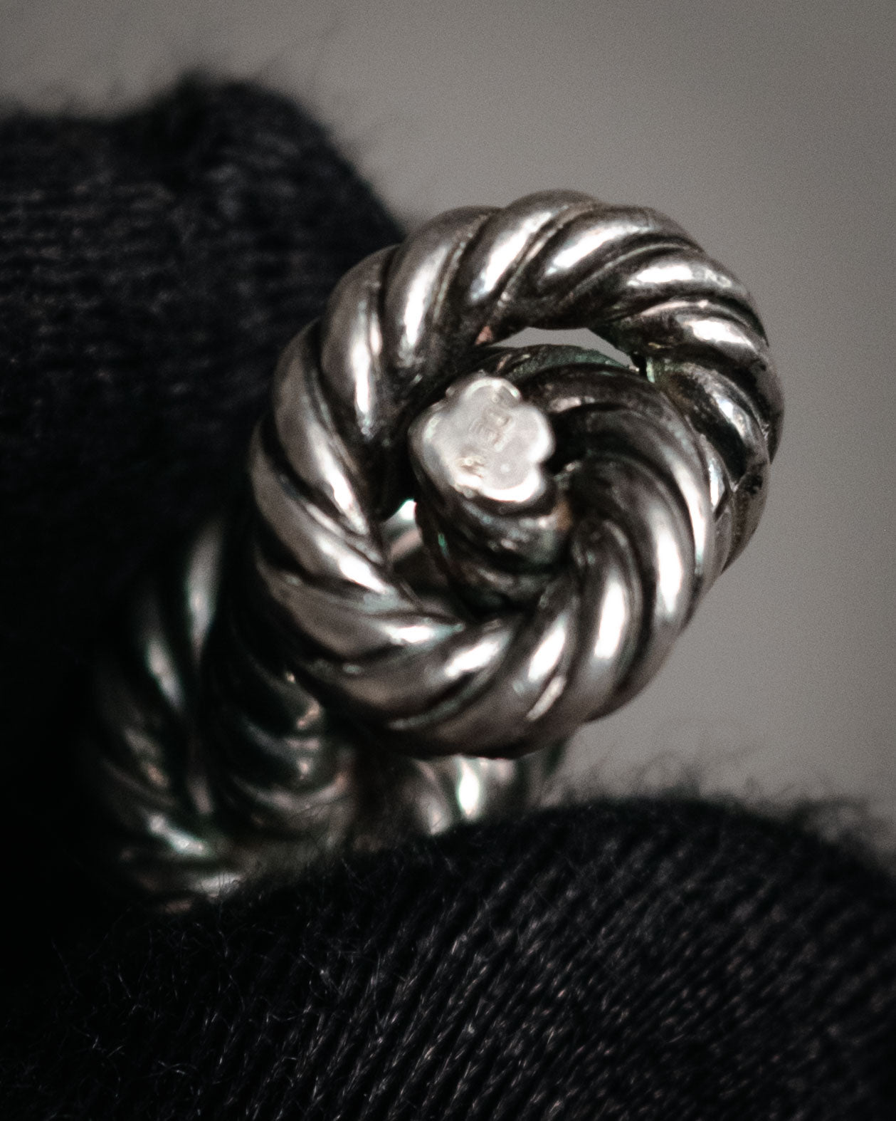 “HERMES” 1970–80s Double knot silver cufflinks