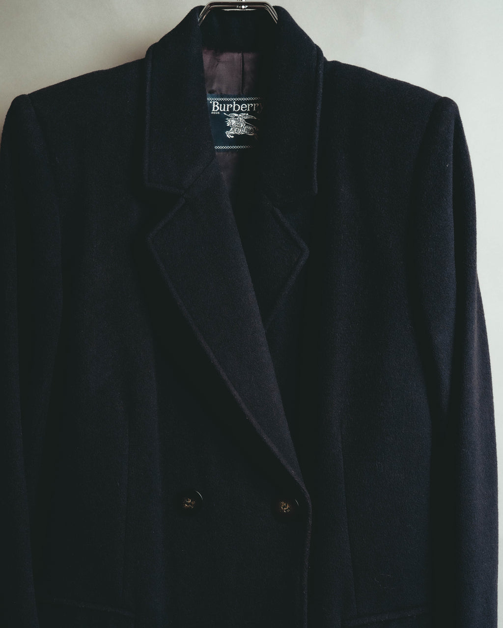 "Burberrys" 80's Classic double breasted wool cashmere maxi coat