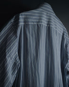 "GUCCI" Striped Spread Collar Shirt with Contrast Cuffs