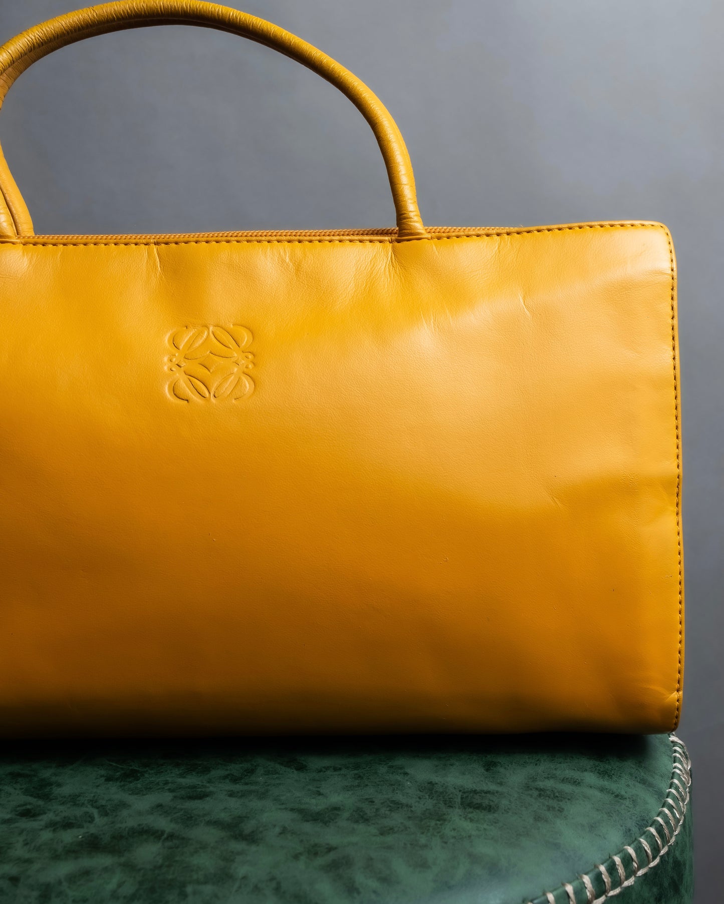 "LOEWE" Horizontal design vivid yellow color amazona bag