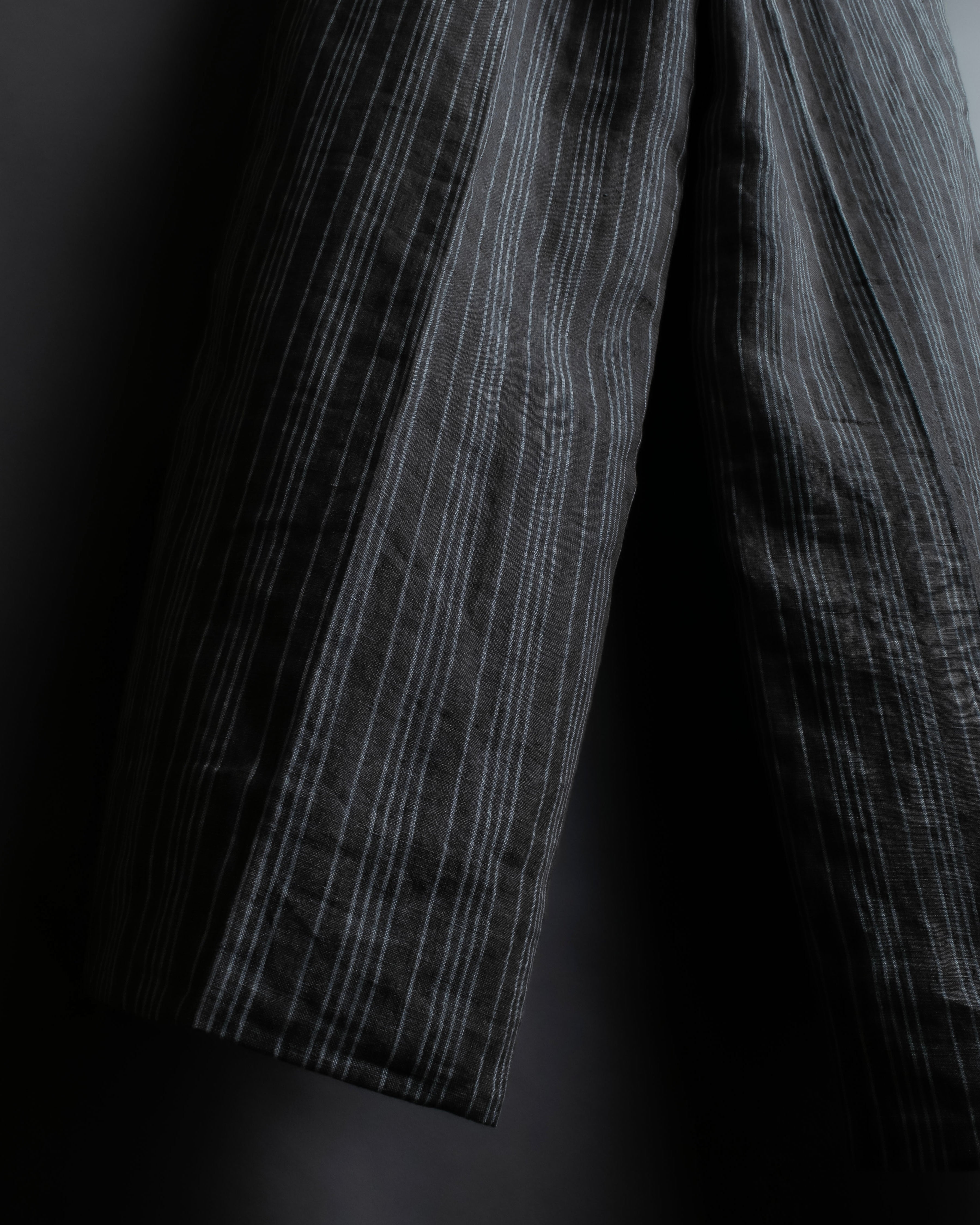 "HERMES" Multi stripe pattern wide tapered slacks