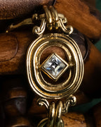 "YVES SAINT LAURENT" Art Nouveau motif gold bracelet