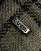 "GUCCI" Brushed check pattern tapered pants