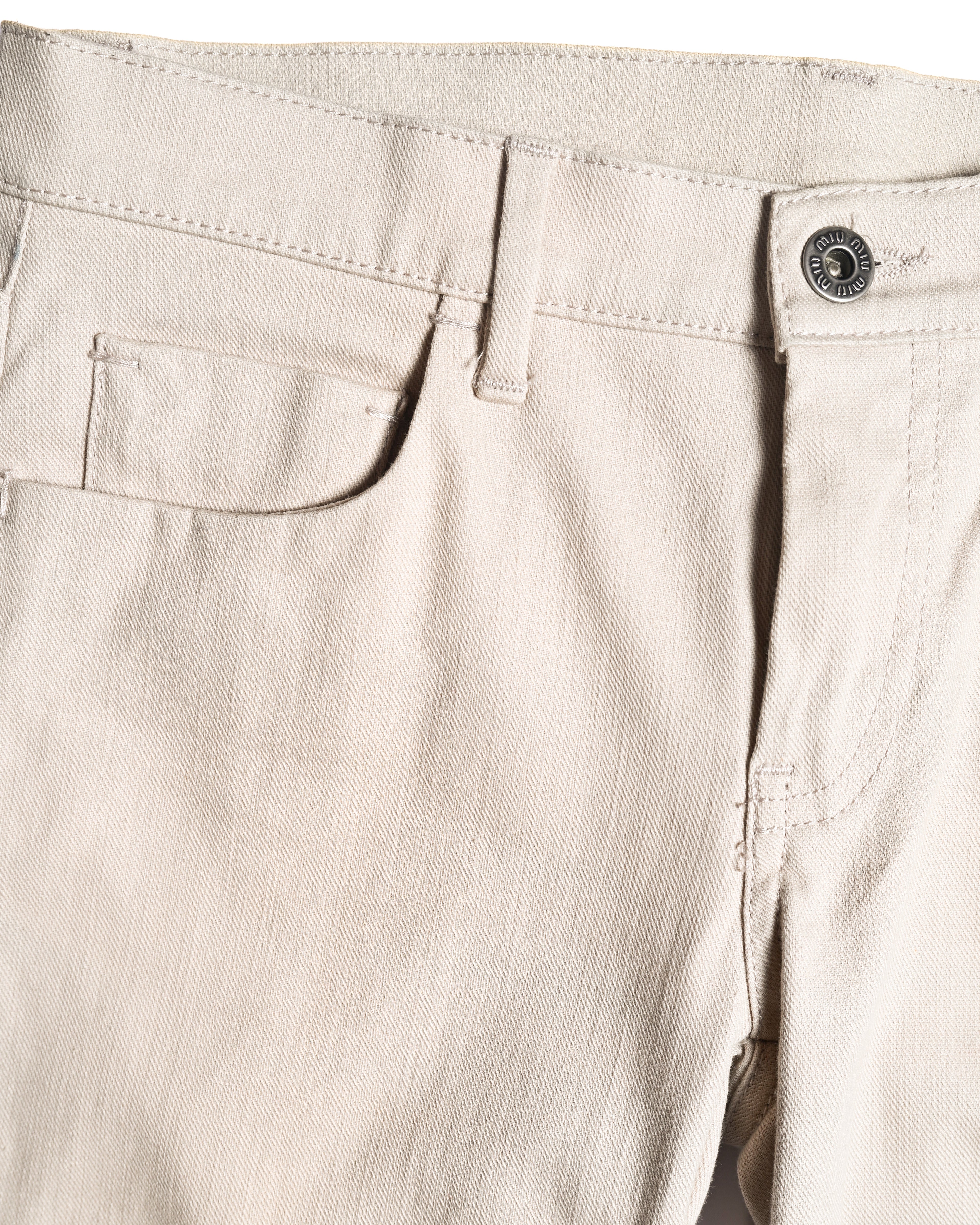 MIU MIU/ Back Metal Logo Designed Riding Pants Beige