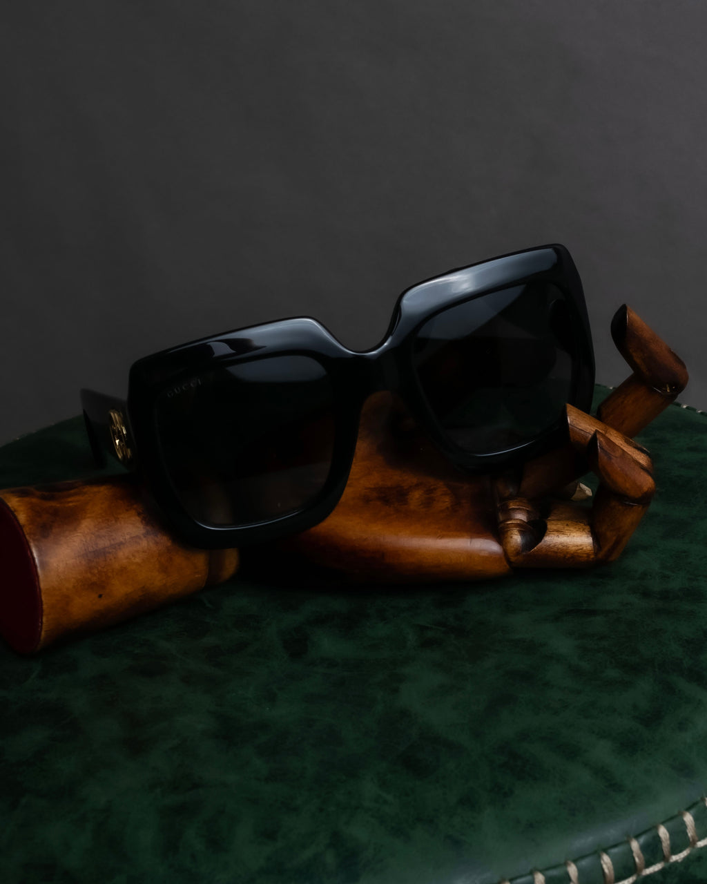 "GUCCI" GG medallion design square frame sunglasses