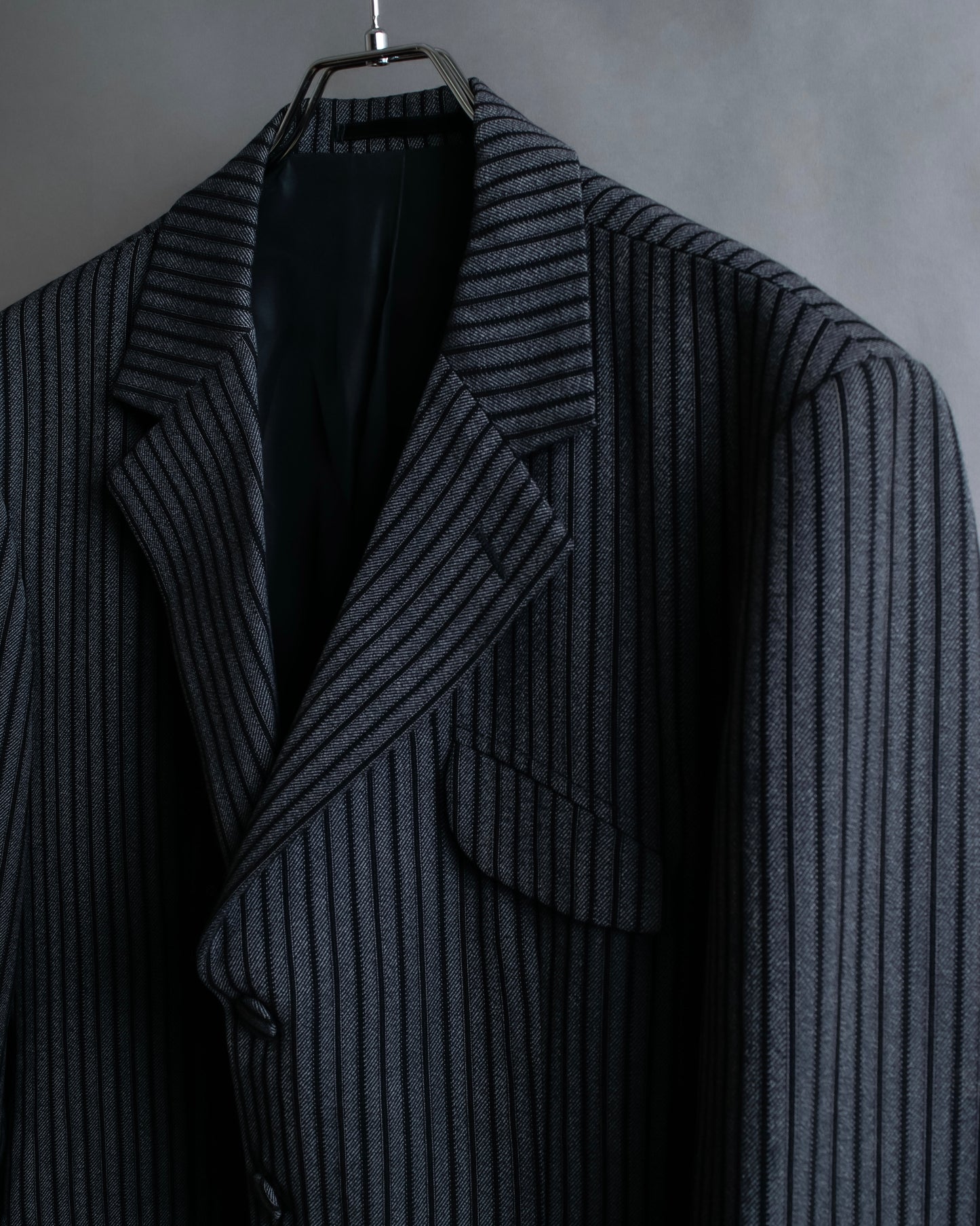 "Vintage striped three button tailored jacket"