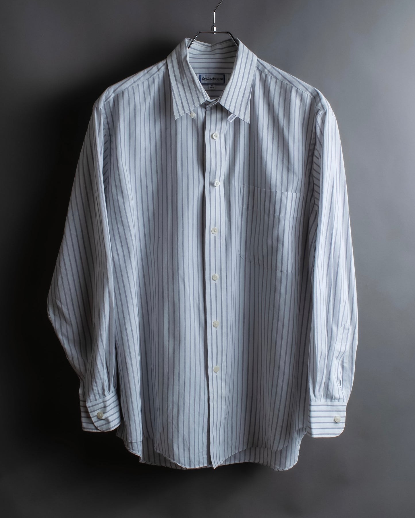 "YVES SAINT LAURENT" Button down design striped shirt