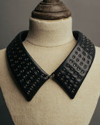 –SPECIAL– "Christian Dior" Late 2000s-2020s Eyelet leather choker necklace
