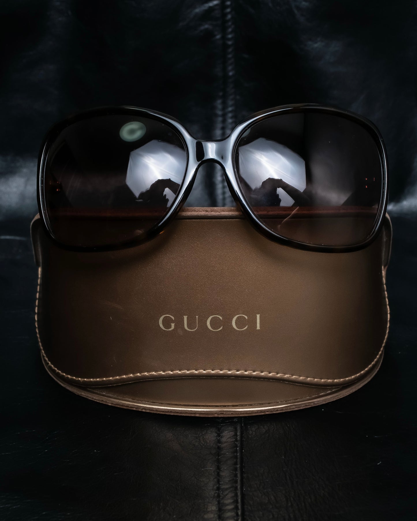 "GUCCI" Dark brown GG accent sunglasses