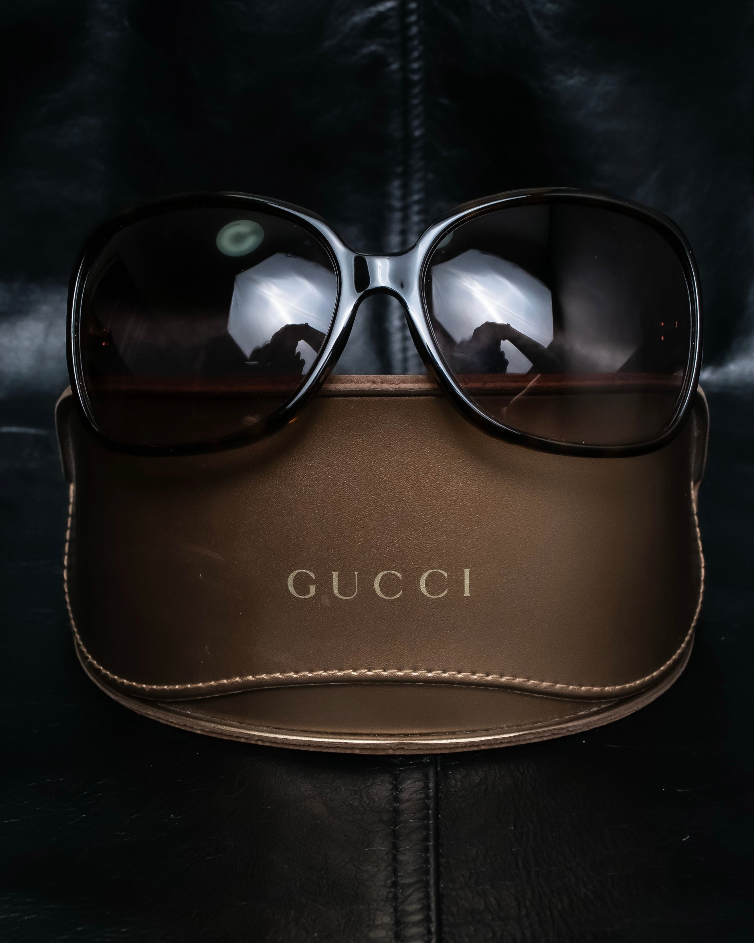 "GUCCI" Dark brown GG accent sunglasses