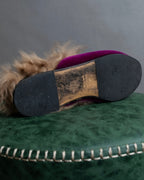 "GUCCI" Pink purple color velour princetown loafers