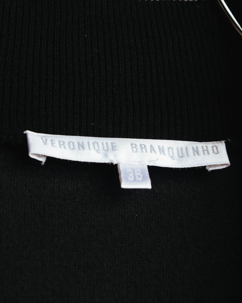 "Véronique Branquinho" 90's-00's Cotton velour v-neck sweatshirt