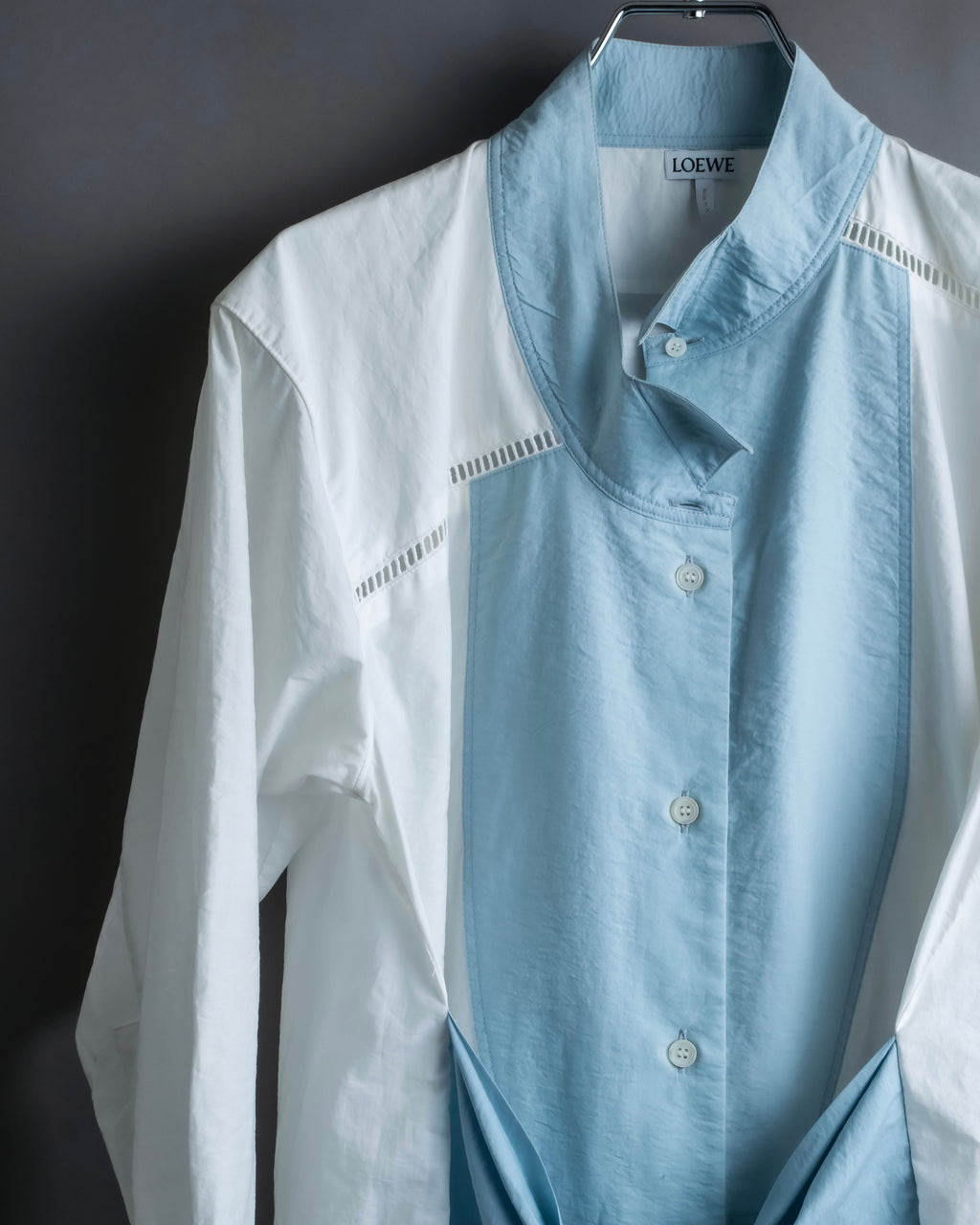 "LOEWE" Asymmetrical waist ribbon design long shirt