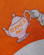 "HERMES" Romantic pattern tea time carre 65 scarf