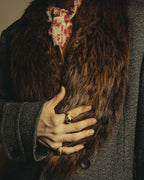 -SPECIAL- "GUCCI" 00's-10's Luxurious beaver fur-collar wool overcoat
