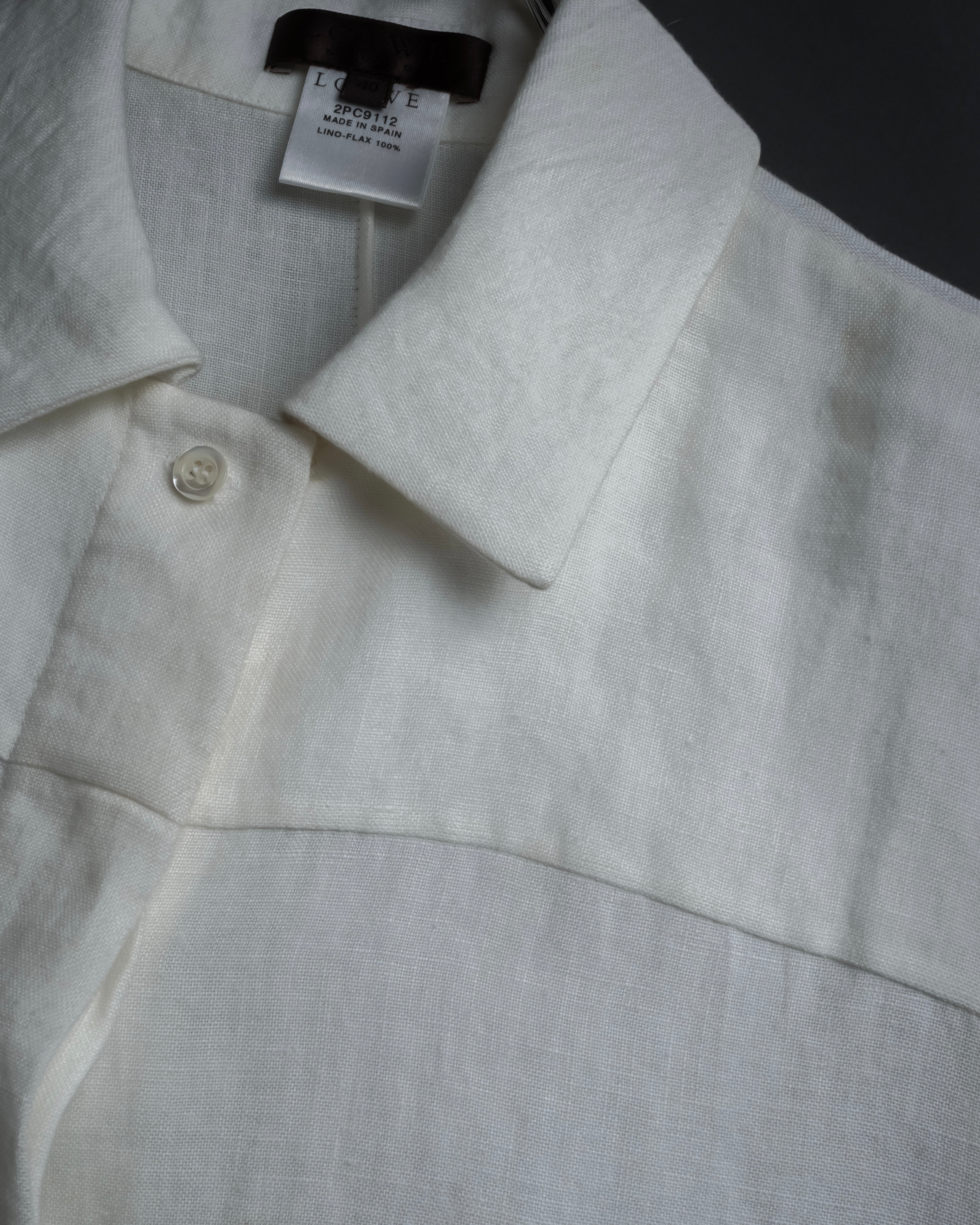 "LOEWE" 00's Fly front linen shirt