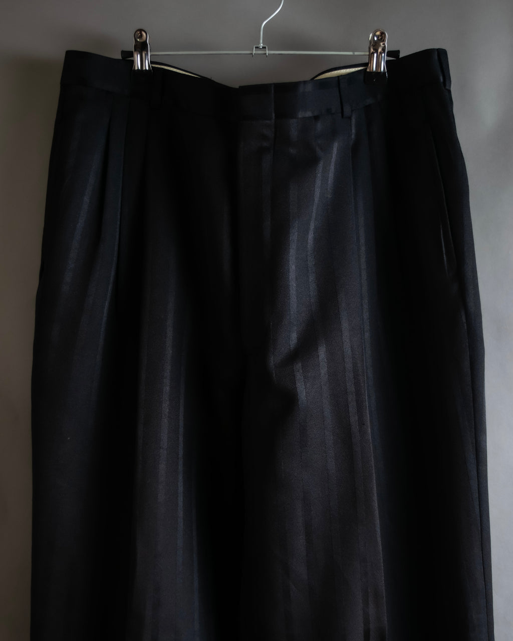 "Vintage subtle gloss striped wide slacks"