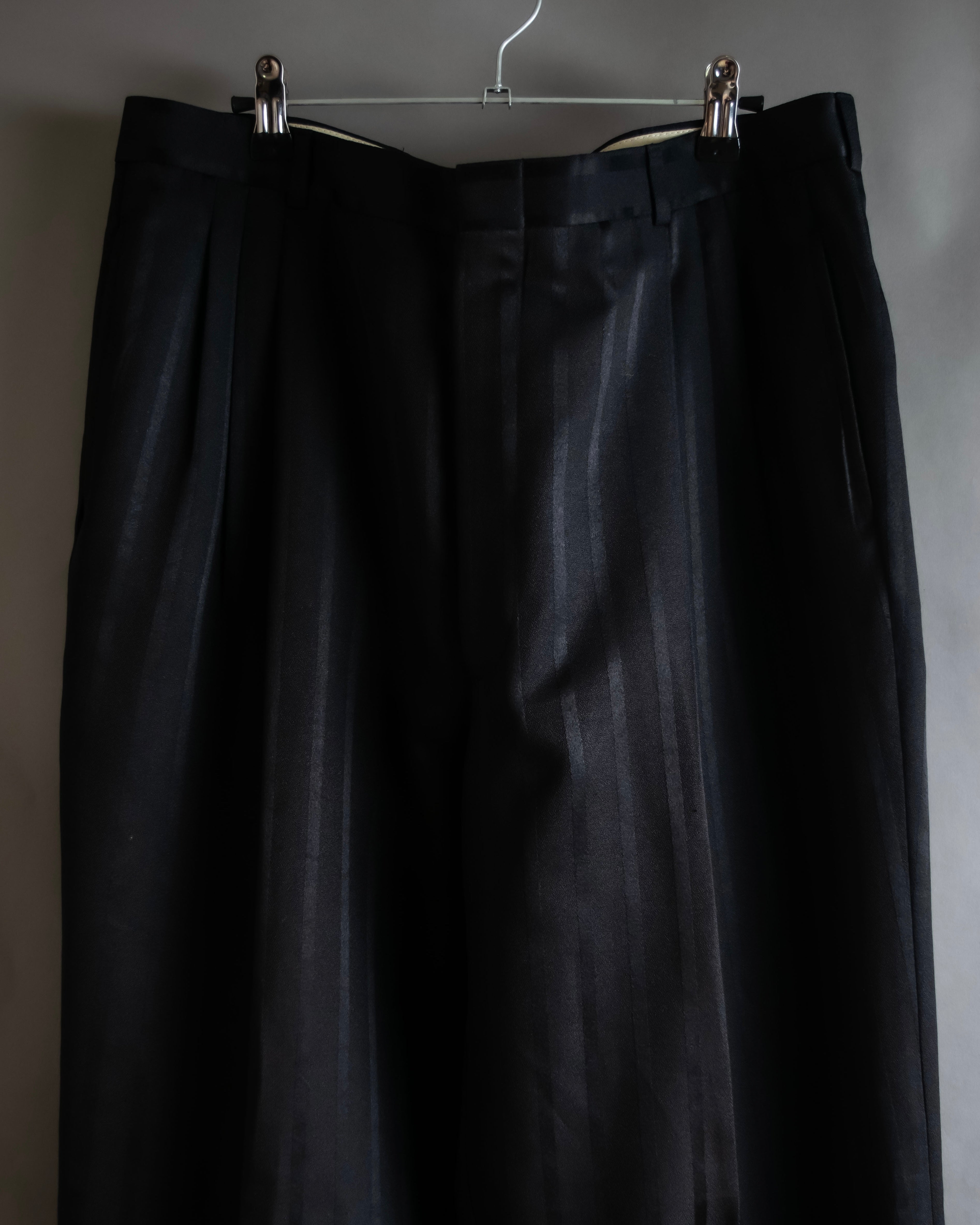 "Vintage subtle gloss striped wide slacks"