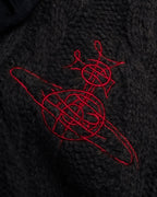 "Vivienne Westwood" Orb logo engraved cable knit cardigan