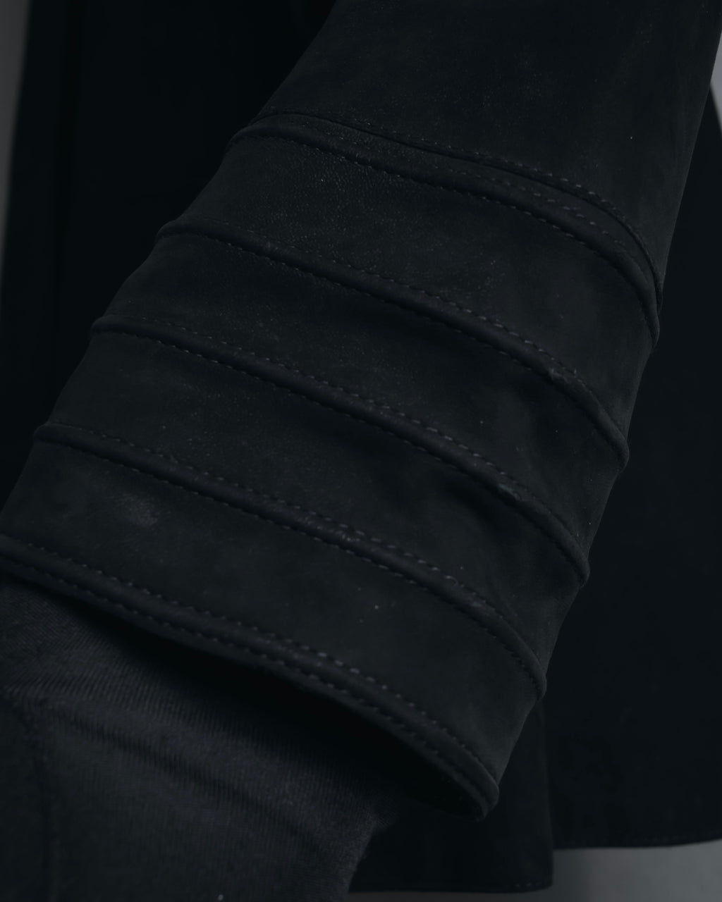 "GIORGIO ARMANI" Large collar draped lamb leather jacket